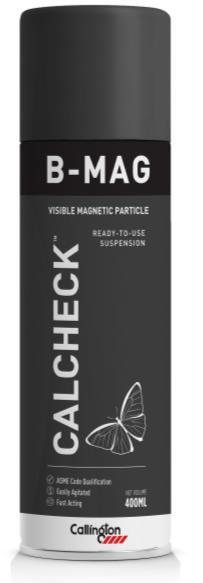 Callington CalCheck B-MAG aerosol can, labelled Black Oxide Magnetic Particle Oil Dispersion