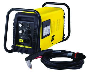 ESAB Cutmaster 120 heavy industrial plasma cutter with True-Guard roll bar and SL100 1Torch and leads coiled in front